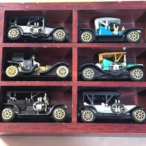 10 Vintage Diecast Classic Cars in Shadow Boxes Miniature 1990's Reader's Digest